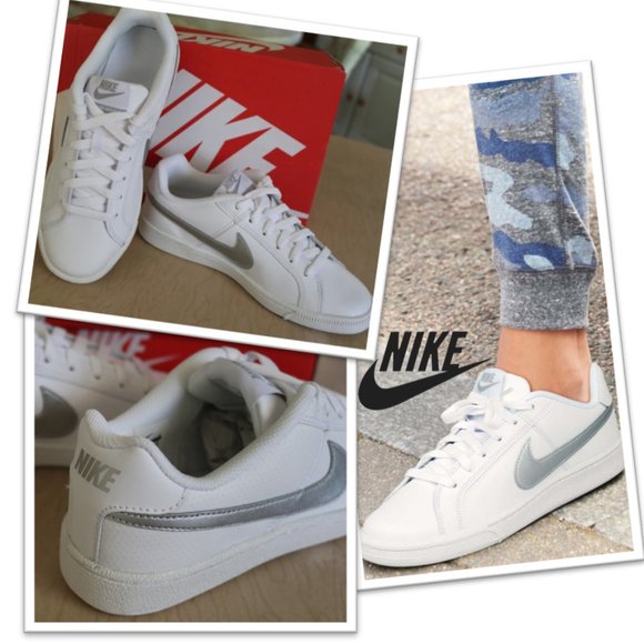 Nike Low Top Sneakers Style #749867 NWT!-  White/ Silver, Size 6.5 - Picture 1 of 16